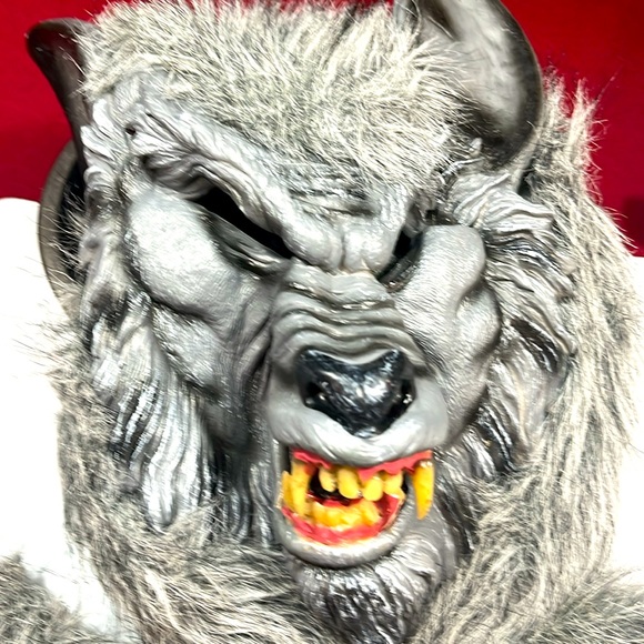 WOLF MAN MASK COSTUME boys size 8-10 plaid shirt Little red riding hood Grandma - Picture 3 of 13